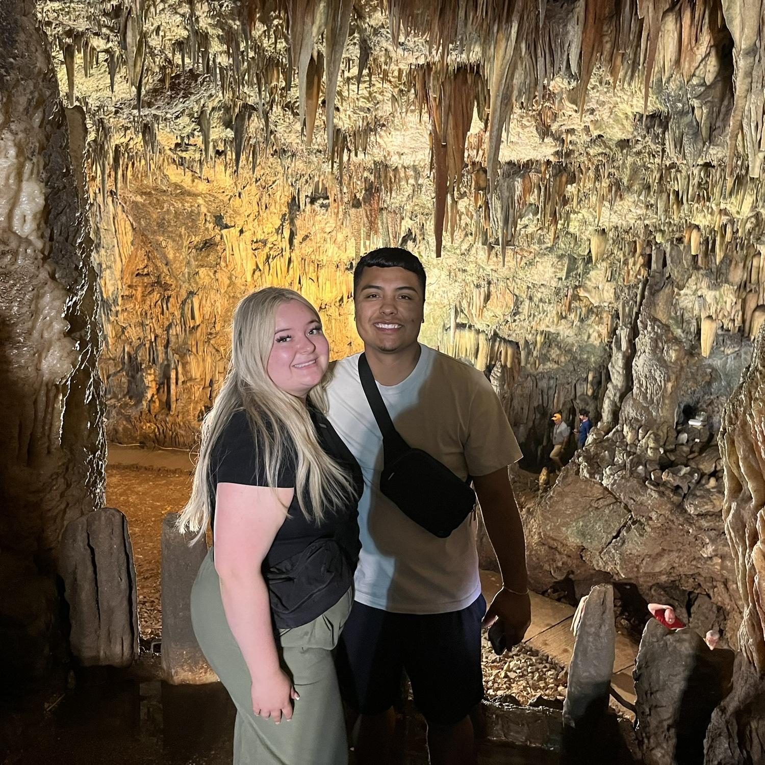 touring a salt cave in Argostoli, Greece