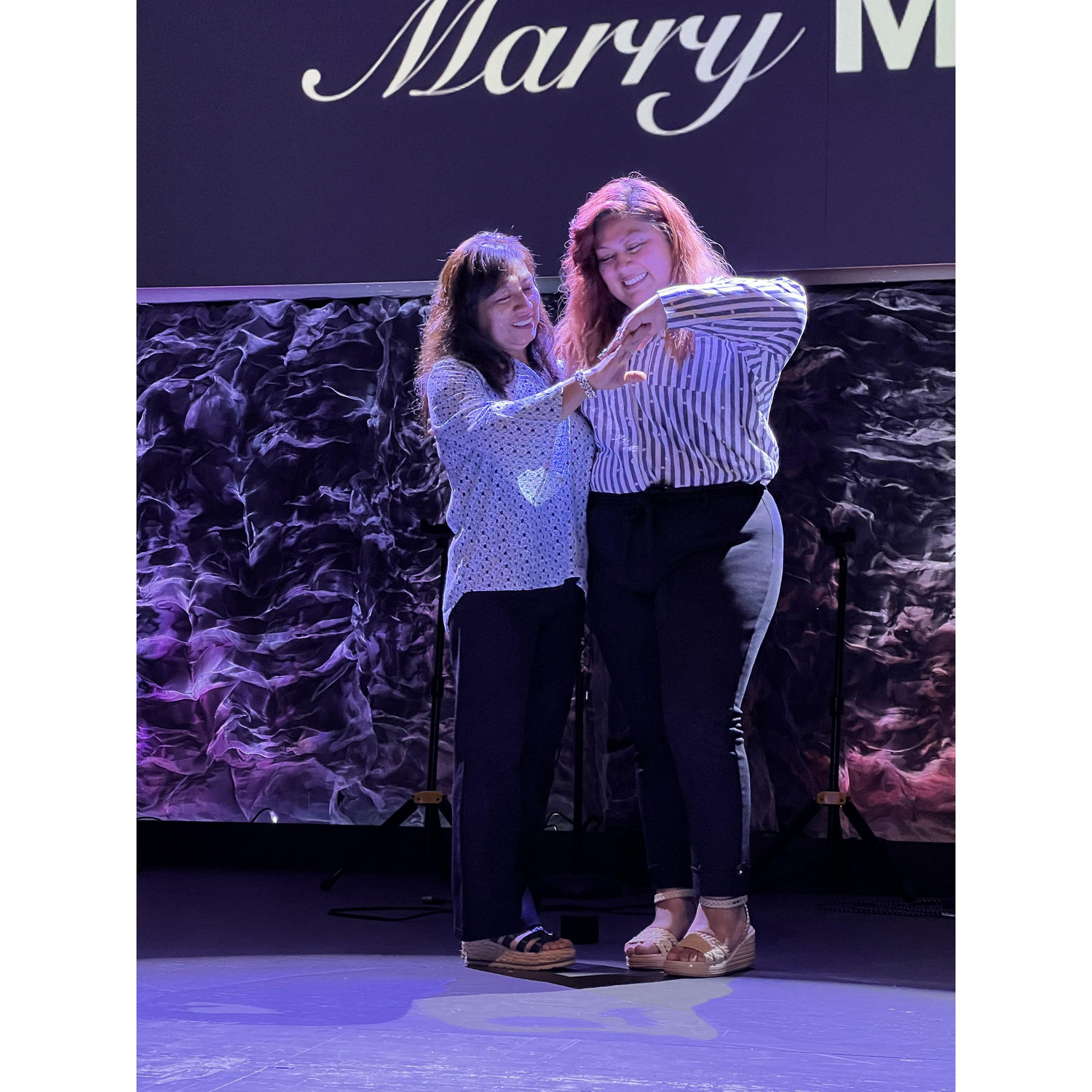 A special moment between mother and daughter.