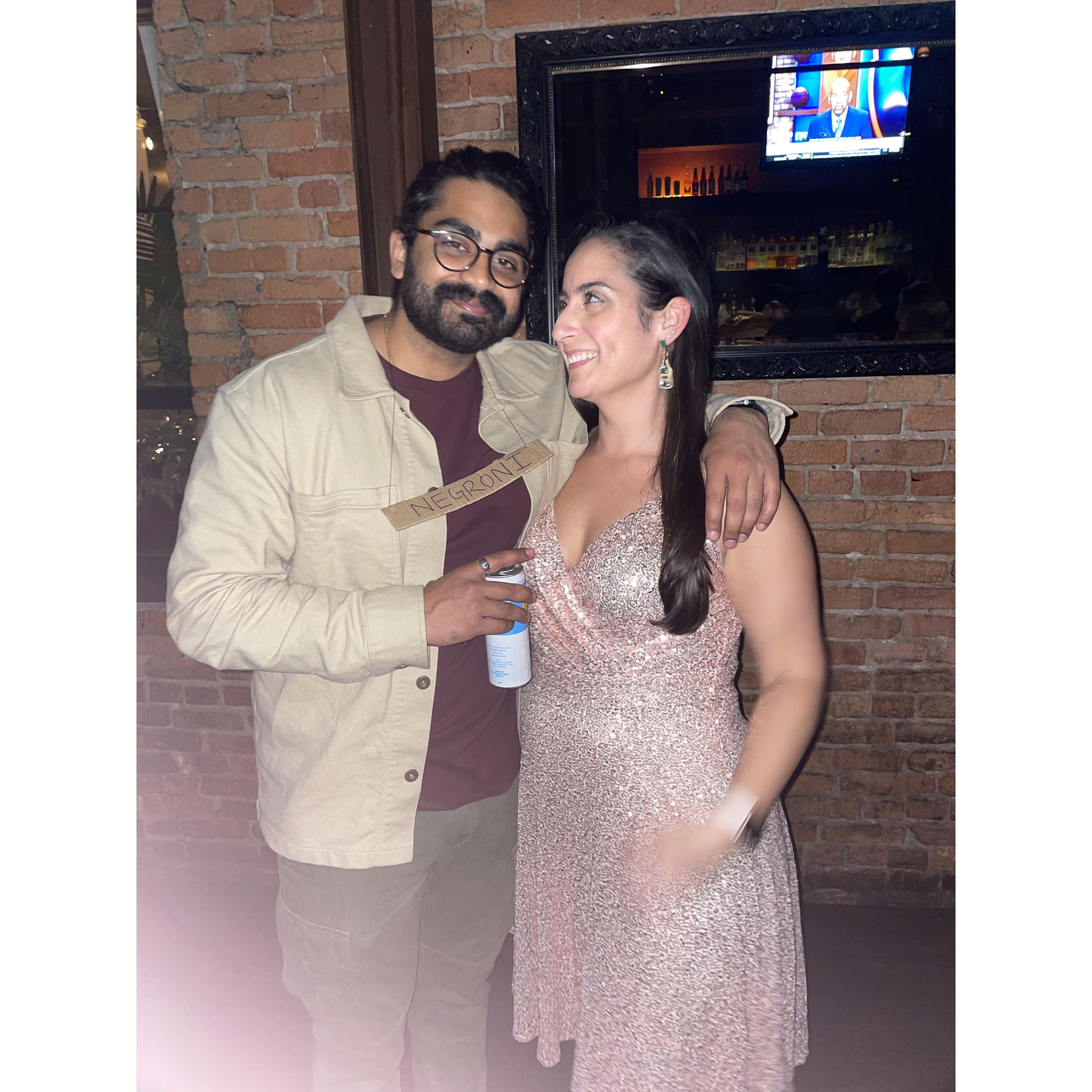 Halloween 2022. We went as Negroni Spagliatto with Prosecco in it. It wasn't the hit we thought it would be...