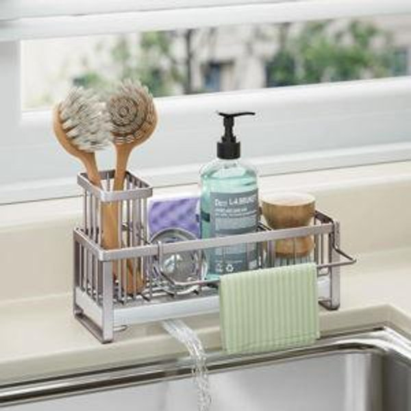 HAPPY LIFE Stainless Steel Sink Caddy With 360° Rotating Drainage, Removable Brush & Dishcloth Holders, Rust-Resistant Kitchen Organizer For Sponges And Brushes & Reviews | Wayfair