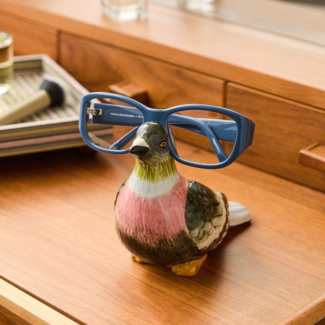 Emma Chamberlain Pigeon Glasses Holder, Ceramic, 3.25"w x 6"d x 4.75"h