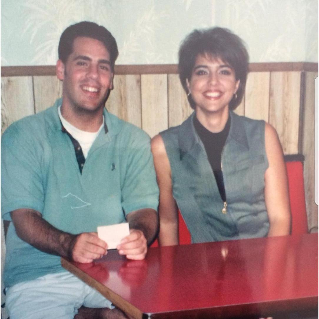 Age 22. We both were "on the road" and met up for lunch!