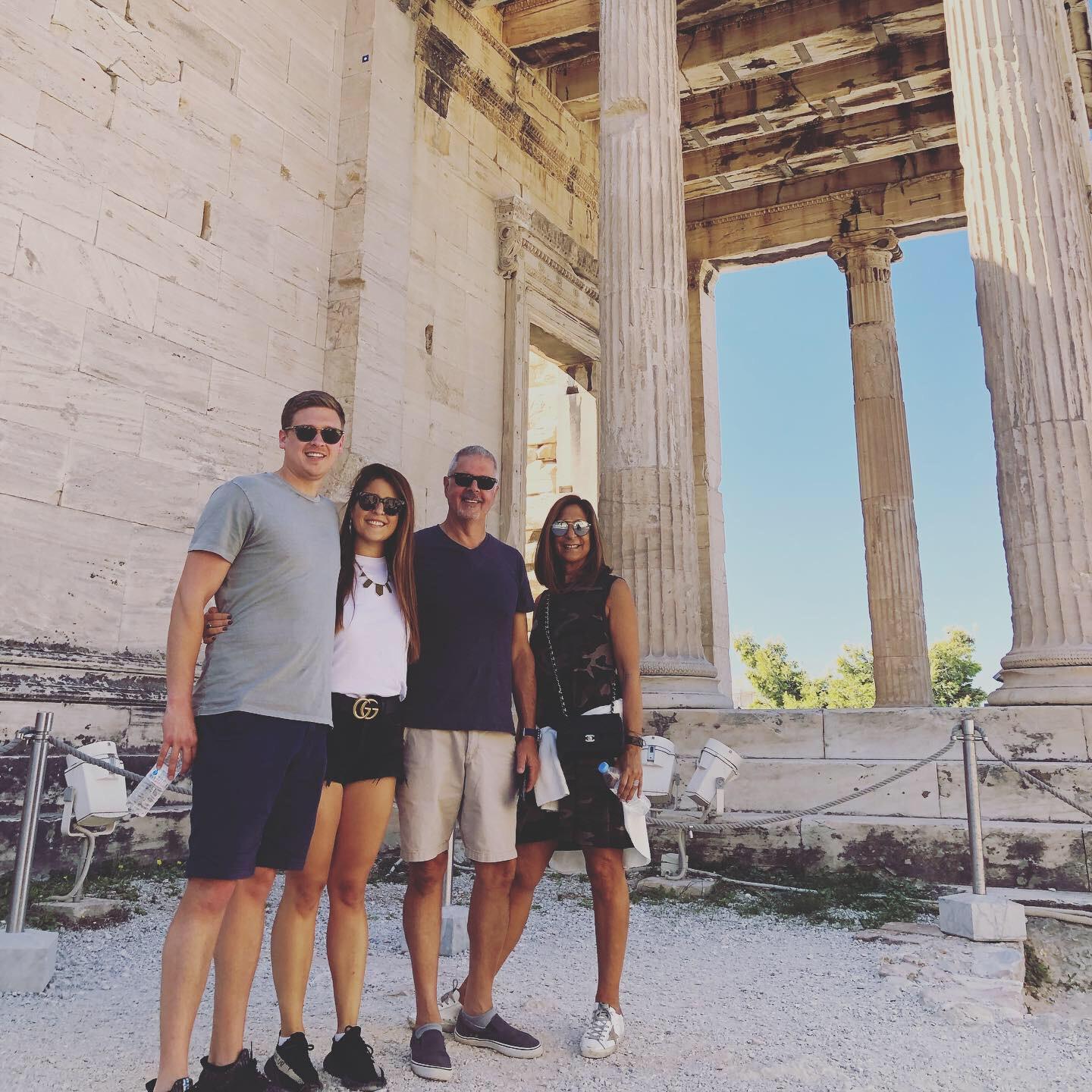Dan's first trip to Greece with Marina's parents! A warm climb up to the Acropolis in Athens. October 2019.