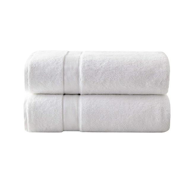 Madison Park Signature 800GSM 100% Cotton Luxurious Bath Towel Set Highly Absorbent, Quick Dry, Hotel & Spa Quality for Bathroom, Bath Sheet 34" x 68", White 2 Piece