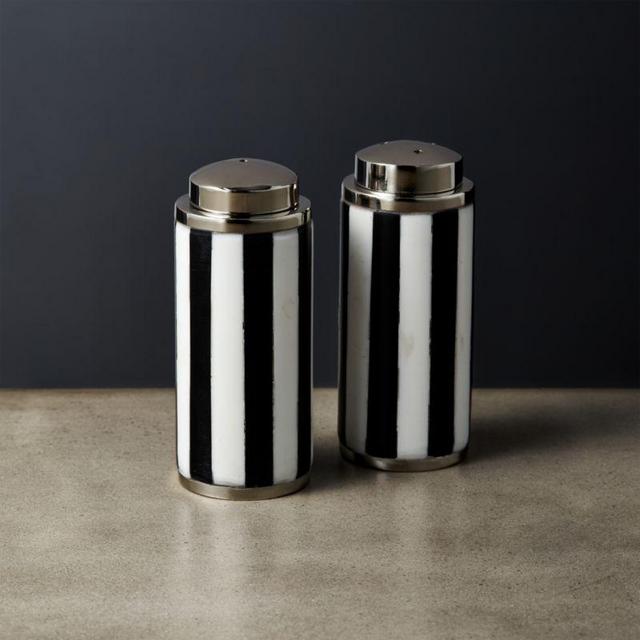 Petty Black and White Salt and Pepper Shaker Set