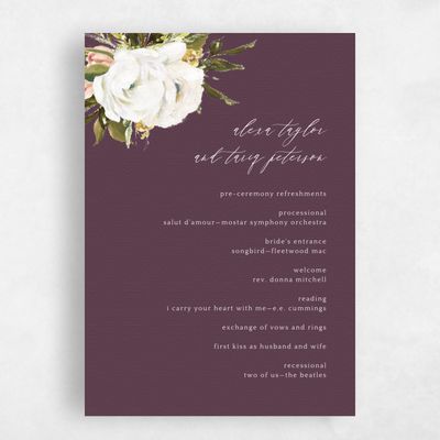 Purple Wedding Program - Octavia