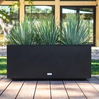 Metallic Series Long Box Planter - 16"H x 15"W x 38"L - Black
