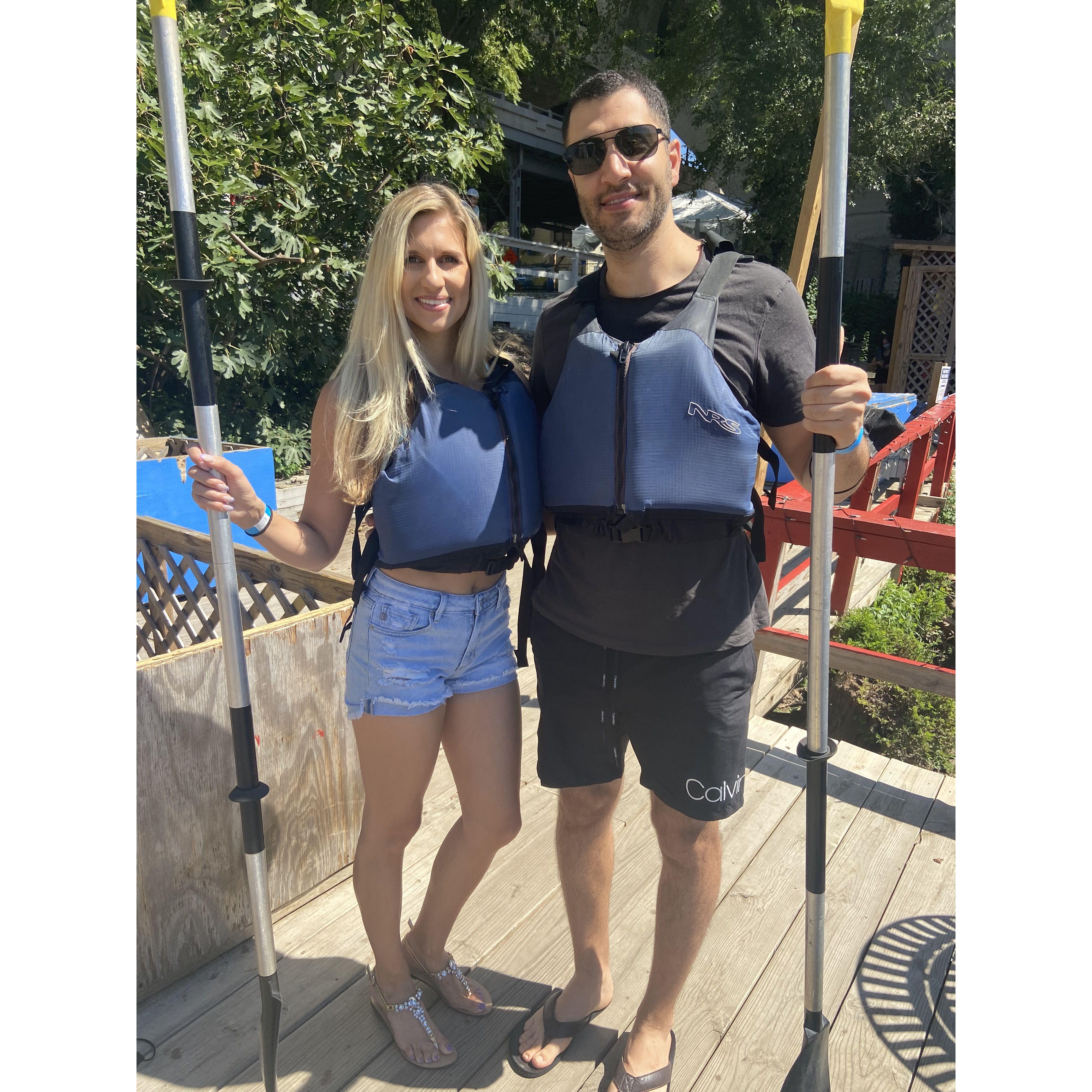 Faris and Olivia trying to do something active!