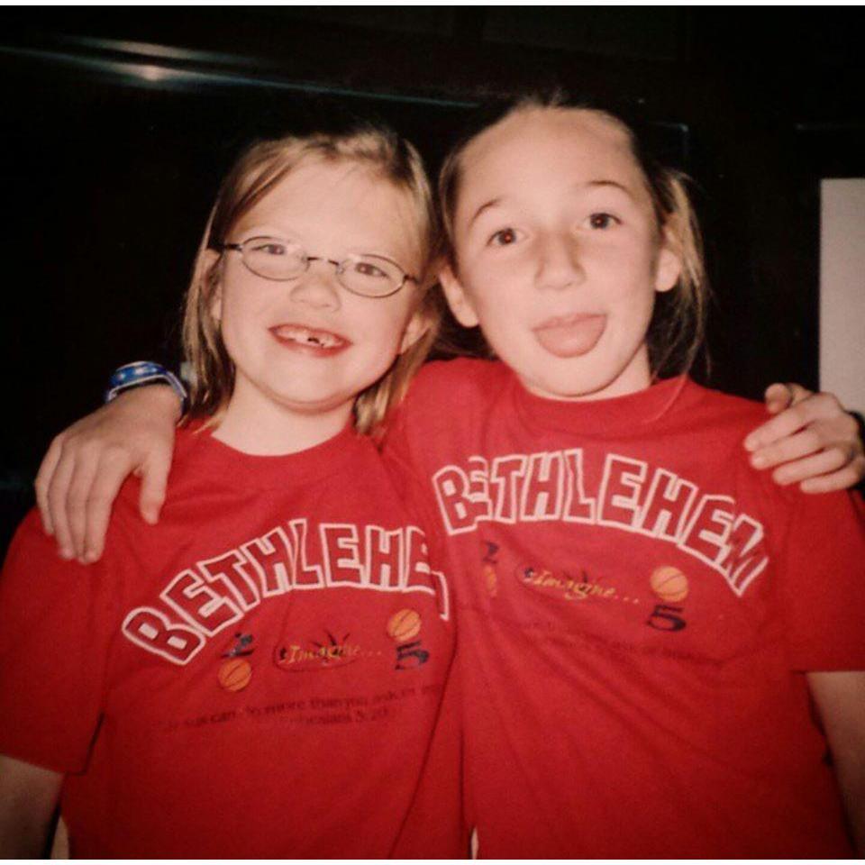 Caroline and her best friend, Kristin, at age 10