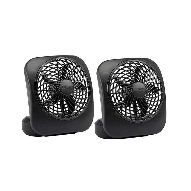 Treva 5" Battery Powered Desk Fan, Set of 2