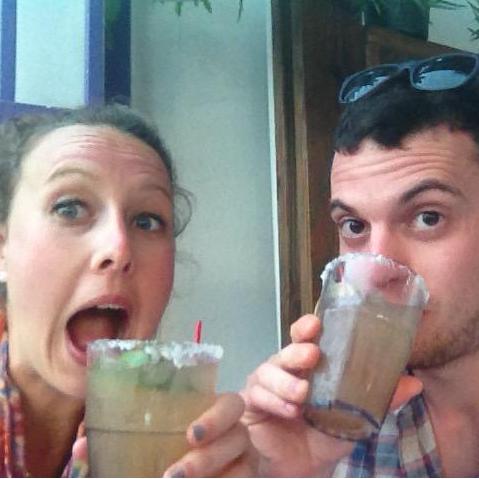 Drinking margaritas on our first ever vacation to Puerto Rico.
