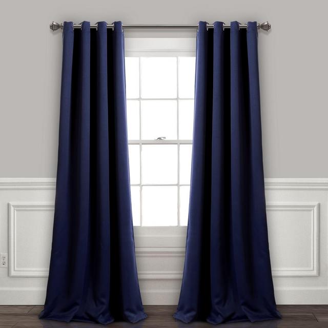 Insulated 95-Inch Grommet Room Darkening Window Curtain Panel Pair in Navy