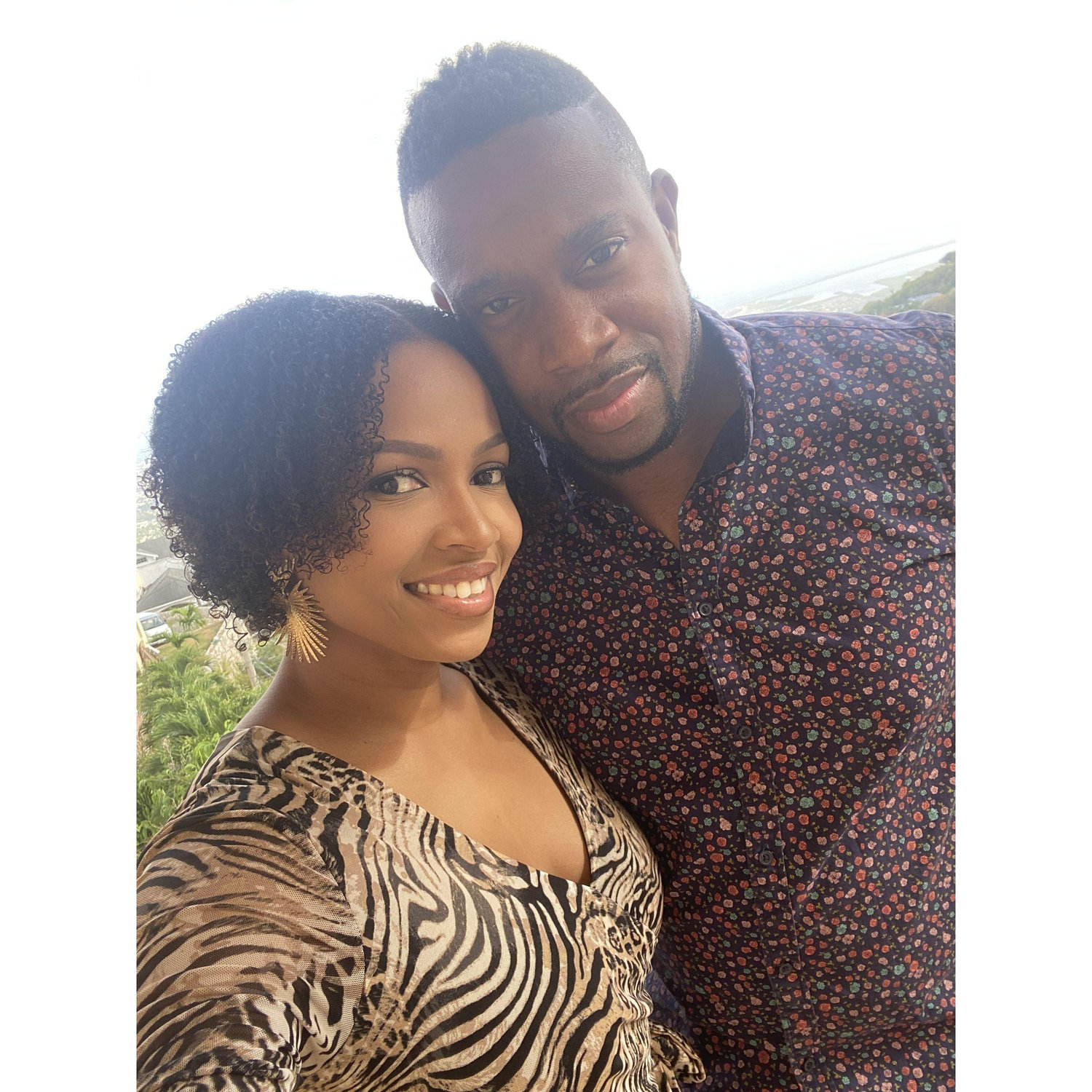 "Mountains high, hearts higher. ⛰️❤️ Smiling through every adventure together! #LoveOnTheRise #CasuallyInLove"
