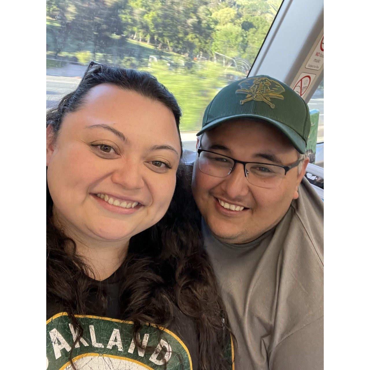 Riding Bart to an A's game