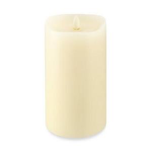 Ivory Flickered Flameless Candle, 4" X 7"
