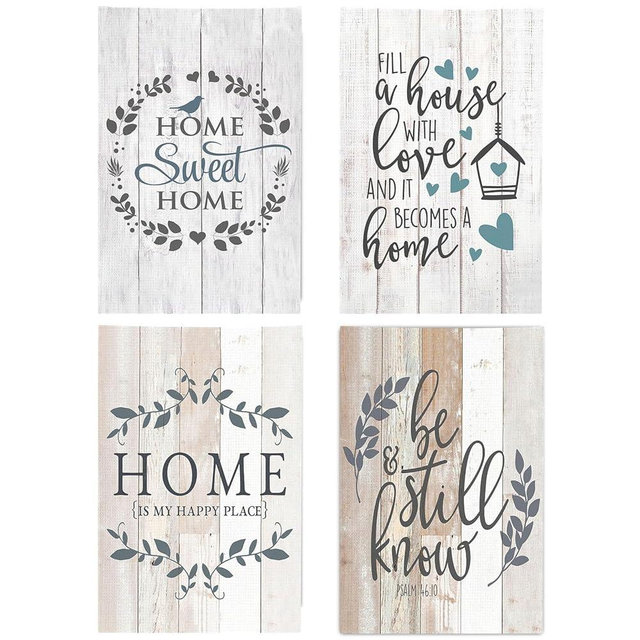 kunlisa Home Sweet Home Kitchen Towels,Farmhouse Kitchen Towels,Farmhouse Kitchen Decor,Farmhouse Hand Towels,House Warming Gifts,16x24 Inch Set of 4