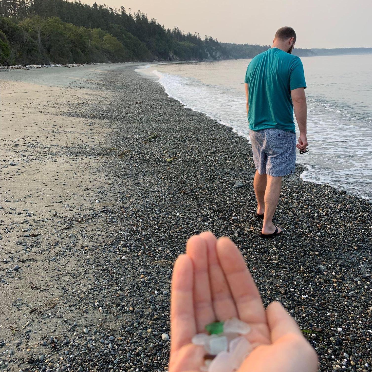 We always look for seaglass whenever we travel, and have found some really great spots for it throughout the country (this is in Washington)
