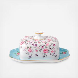 New Country Roses Covered Butter Dish