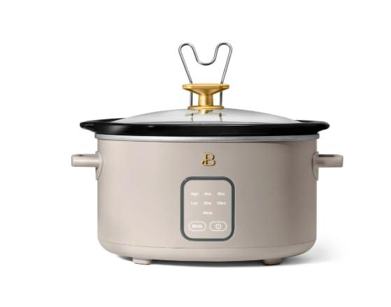 Beautiful 4Qt Slow Cooker with Touch-Activated Display, by Drew Barrymore (Porcini Taupe)