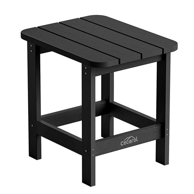 Cecarol Oversized Side Table, Weather Resistant Adirondack Side Table for Bathroom, Pool, Porch, Garden, Black-TFC1