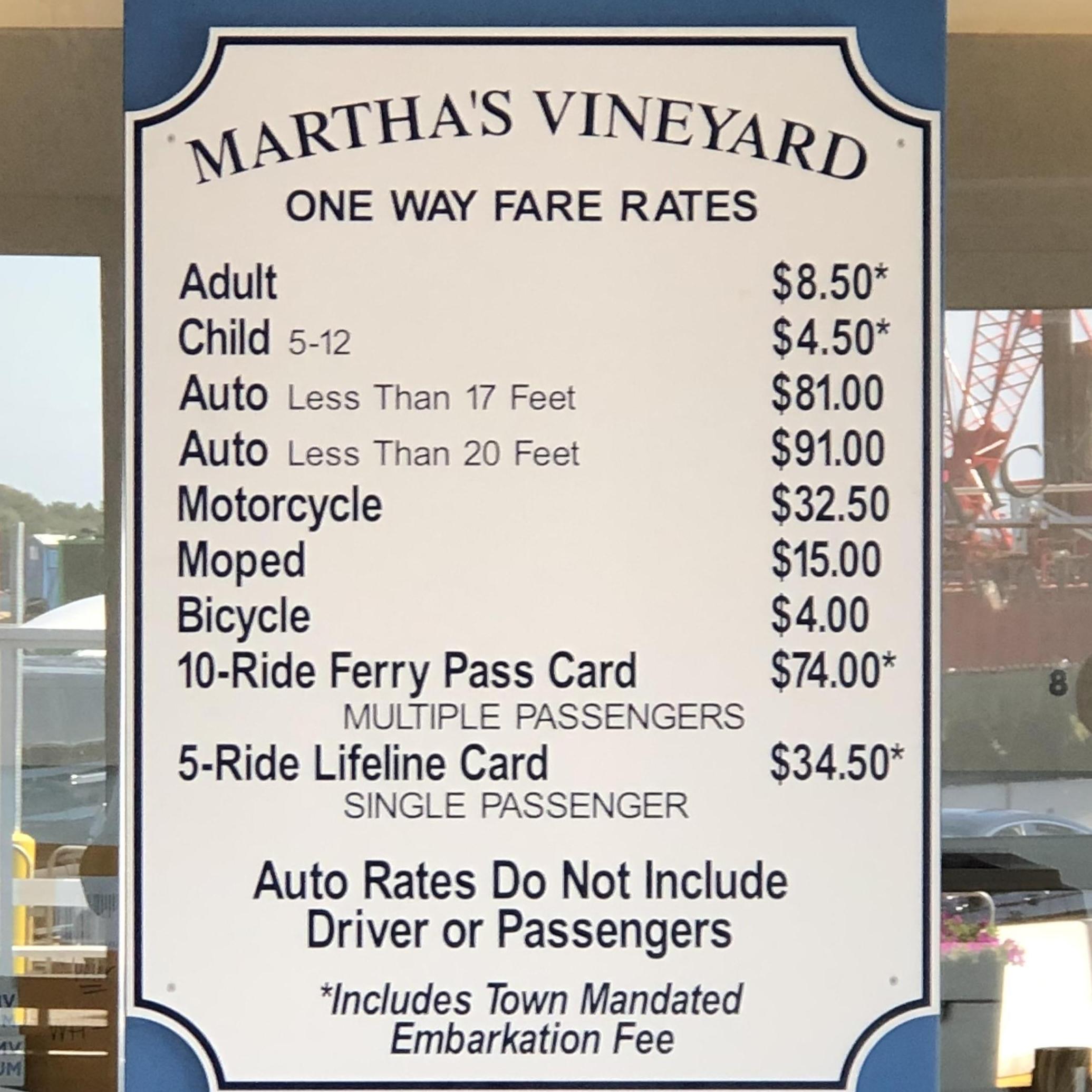 Woods Hole Ferry Rates! Book Early!