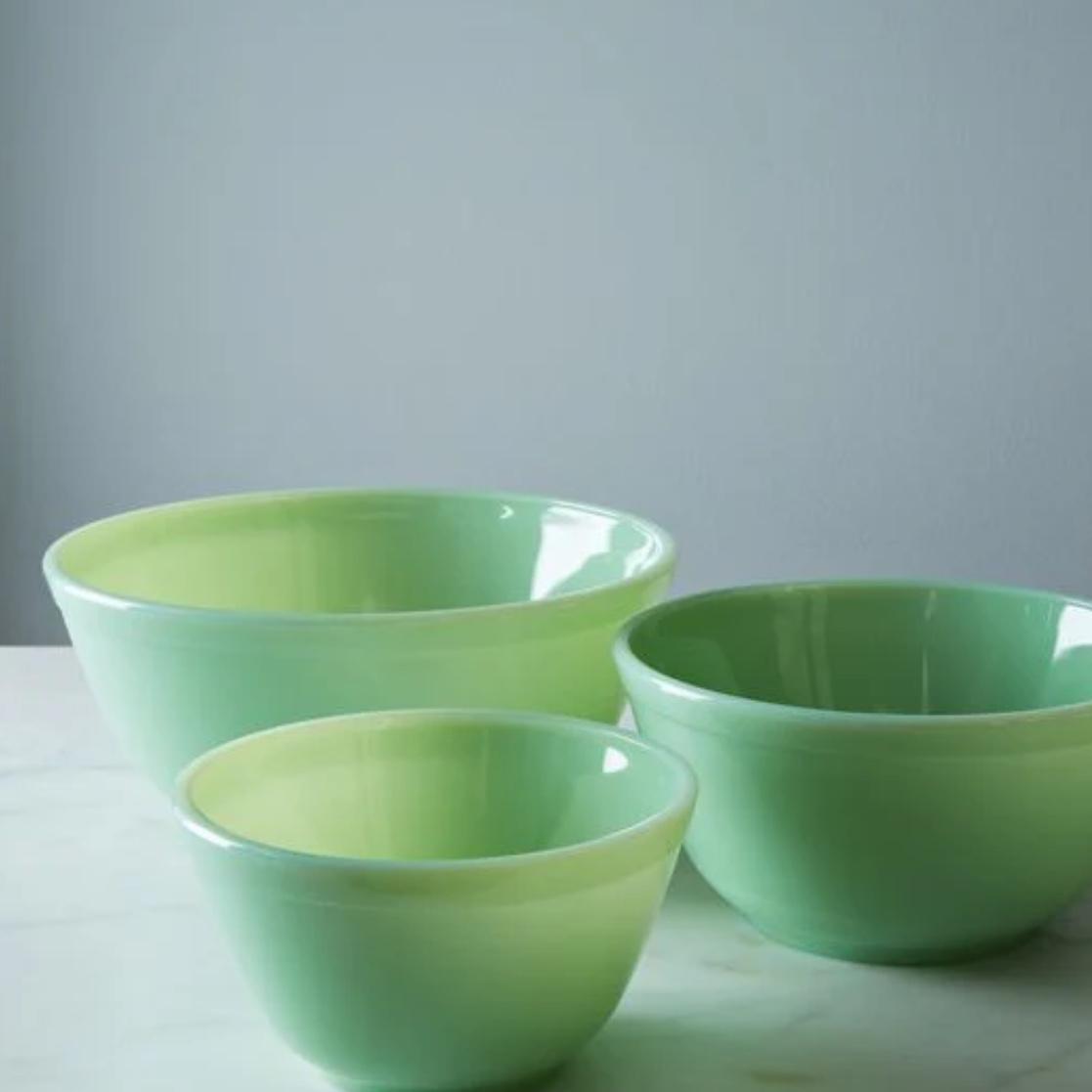 Mosser 3-Piece Colored Glass Mixing Bowl Set