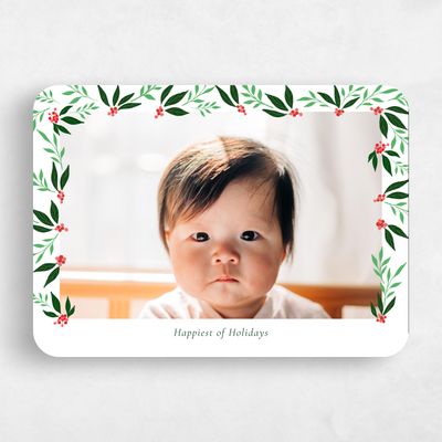 White Rounded Holiday Card - Beauchamp