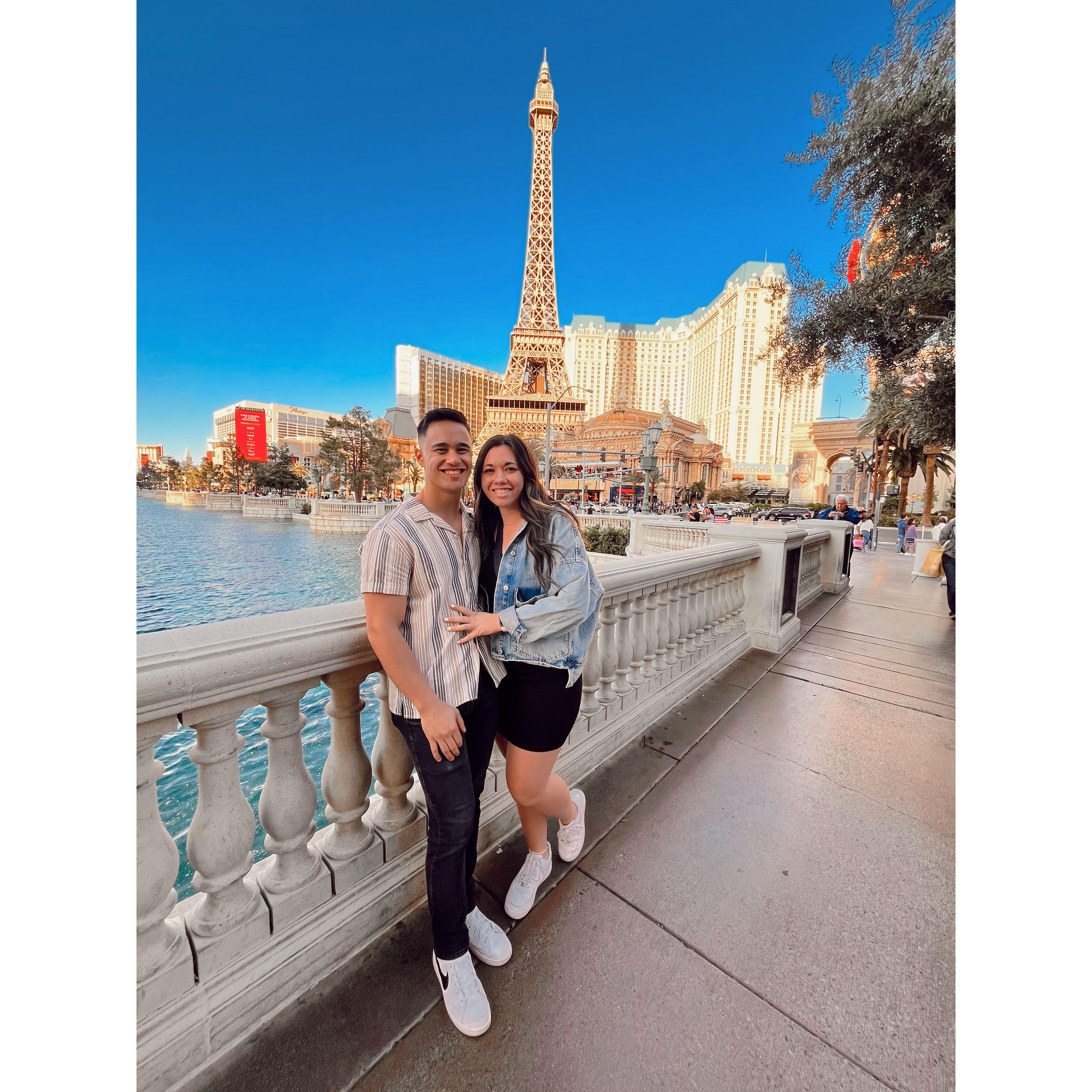 Our first trip together to Paris... jk it's Vegas! 🎰