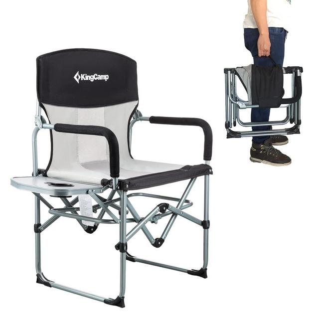 KingCamp Folding Camping Chair, Heavy Duty Portable Directors Chairs for Adult with Side Table Mesh Back Compact Style for Outdoor, Outside,Lawn,Sports,Fishing,Beach,Picnic,Concert,Trip,