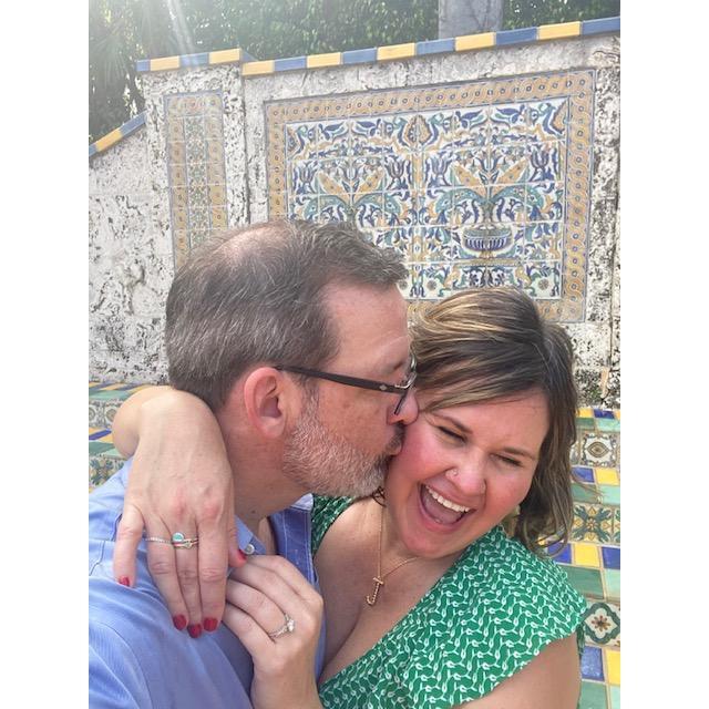 Our engagement at Pan's Garden in Palm Beach. Ken asked Julia to show him all her favourite places where she works, and he found the moment to ask here.