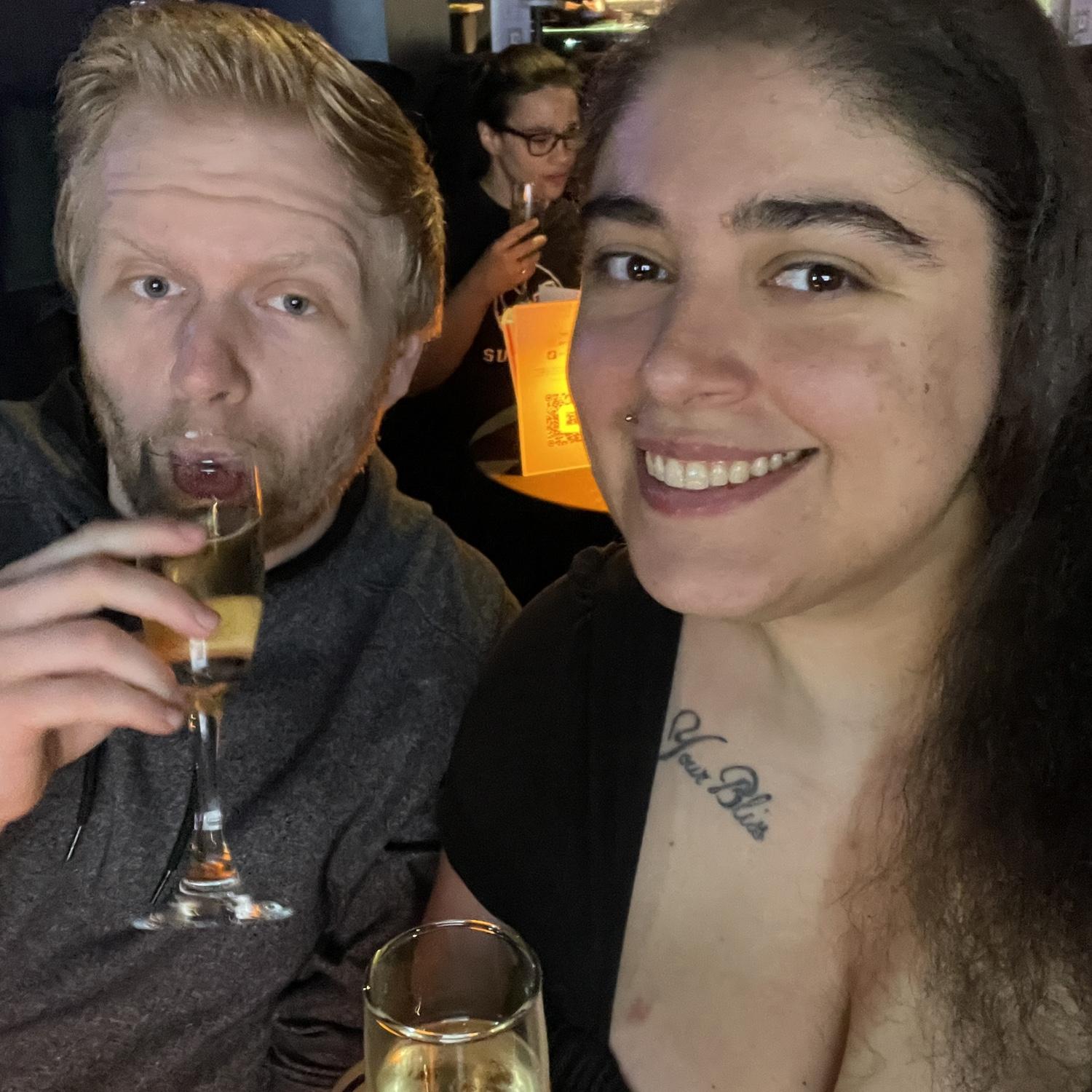 Some drinks before the movie started at a Fork n Film event in NYC.