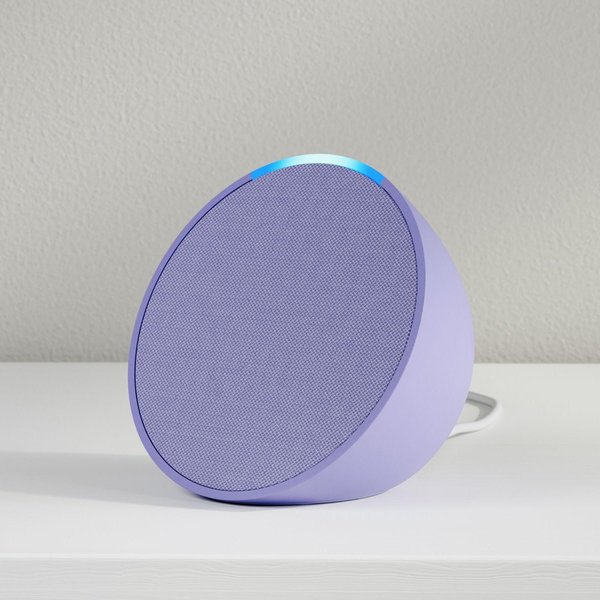 Amazon Echo Pop (newest model), Our smallest Alexa speaker, Fits in any room, Lavender Bloom
