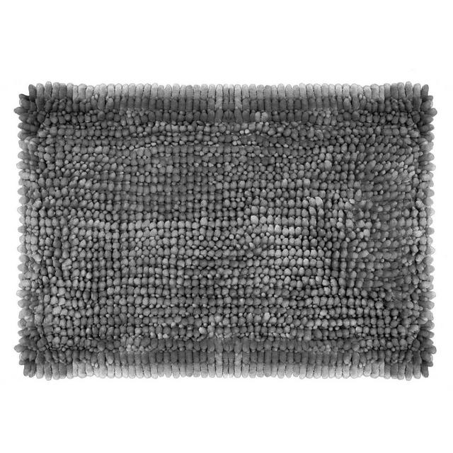 Laura Ashley® Butter Chenille 17-Inch x 24-Inch Bath Rug in Charcoal