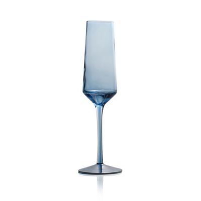 Mikasa® Swirl Edge Champagne Flutes in Blue (Set of 4)