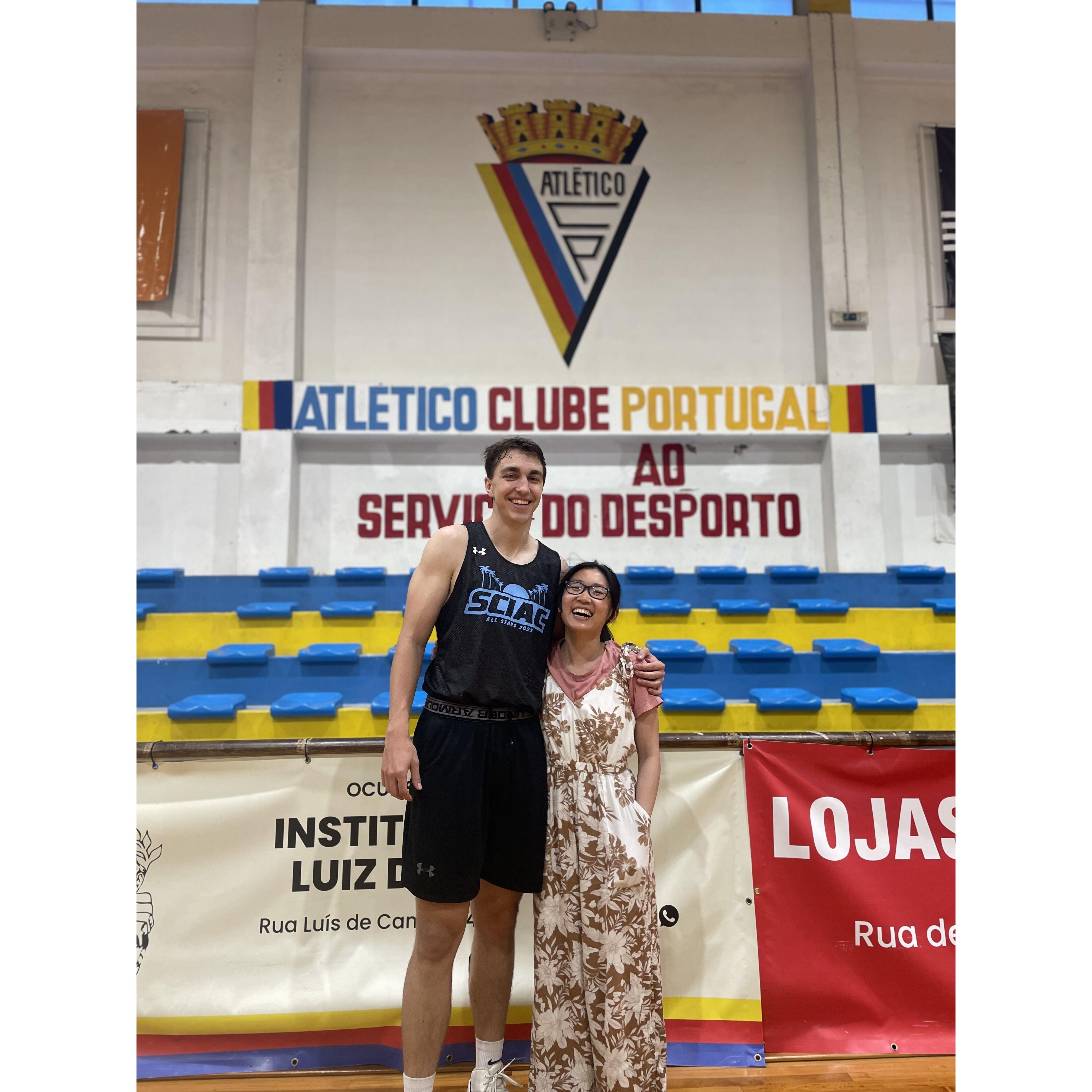 Spencer's final collegiate game took place in Lisbon, Portugal.