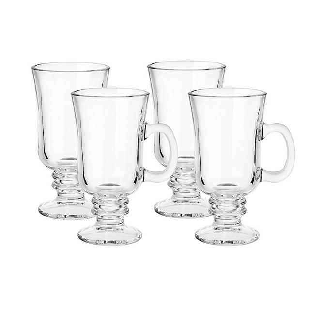 8 Ounce Clear Glass Irish Coffee Mug Set of 4