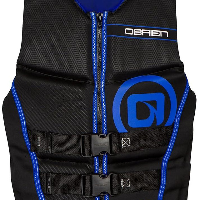 O'Brien Flex V-Back Life Jacket – Coast Guard Approved Adult Life Vest with Flex Fit Design, Lightweight Foam & Front Zip Closure for Watersports, Boating, and Jet Skiing