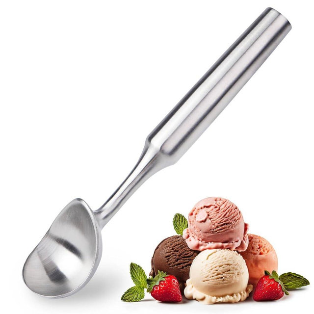 Saebye Ice Cream Scoop Stainless Steel. Ice Cream Scooper, Heavy Duty, Seamless Design, Comfortable Grip Long Handle, for Ice Cream, Gelato, Sorbet, Cookie Dough, Melon, Frozen Yogurt