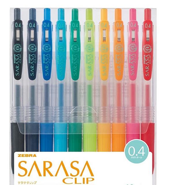 Zebra Sarasa Clip 0.4, 10 Color Set (JJS15-10CA)
