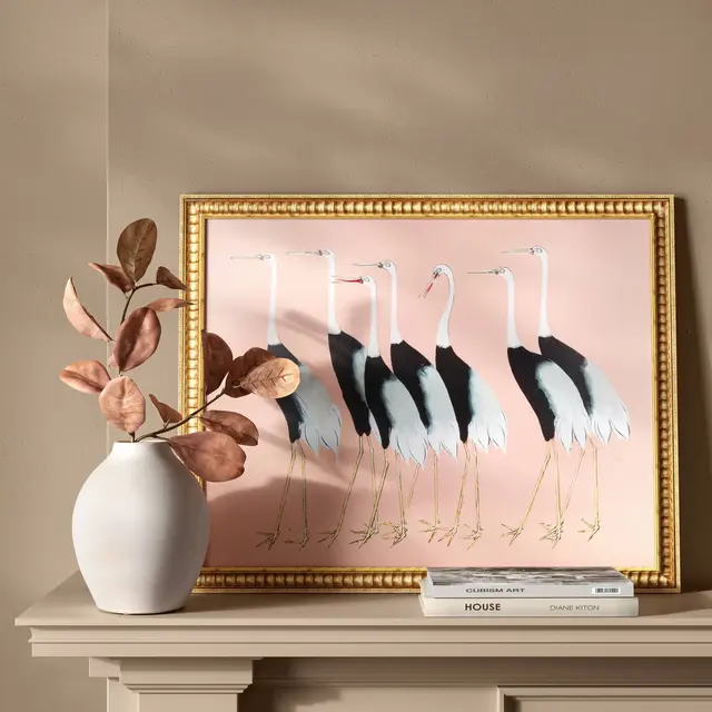 30"x 24" Stylized Bird Canvas Board Framed Art - Threshold™