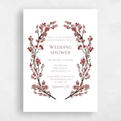 Passion Red Wedding Wedding Shower Invitation - Allamia Portrait