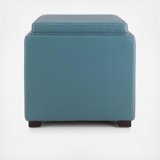 Stow Leather Storage Ottoman