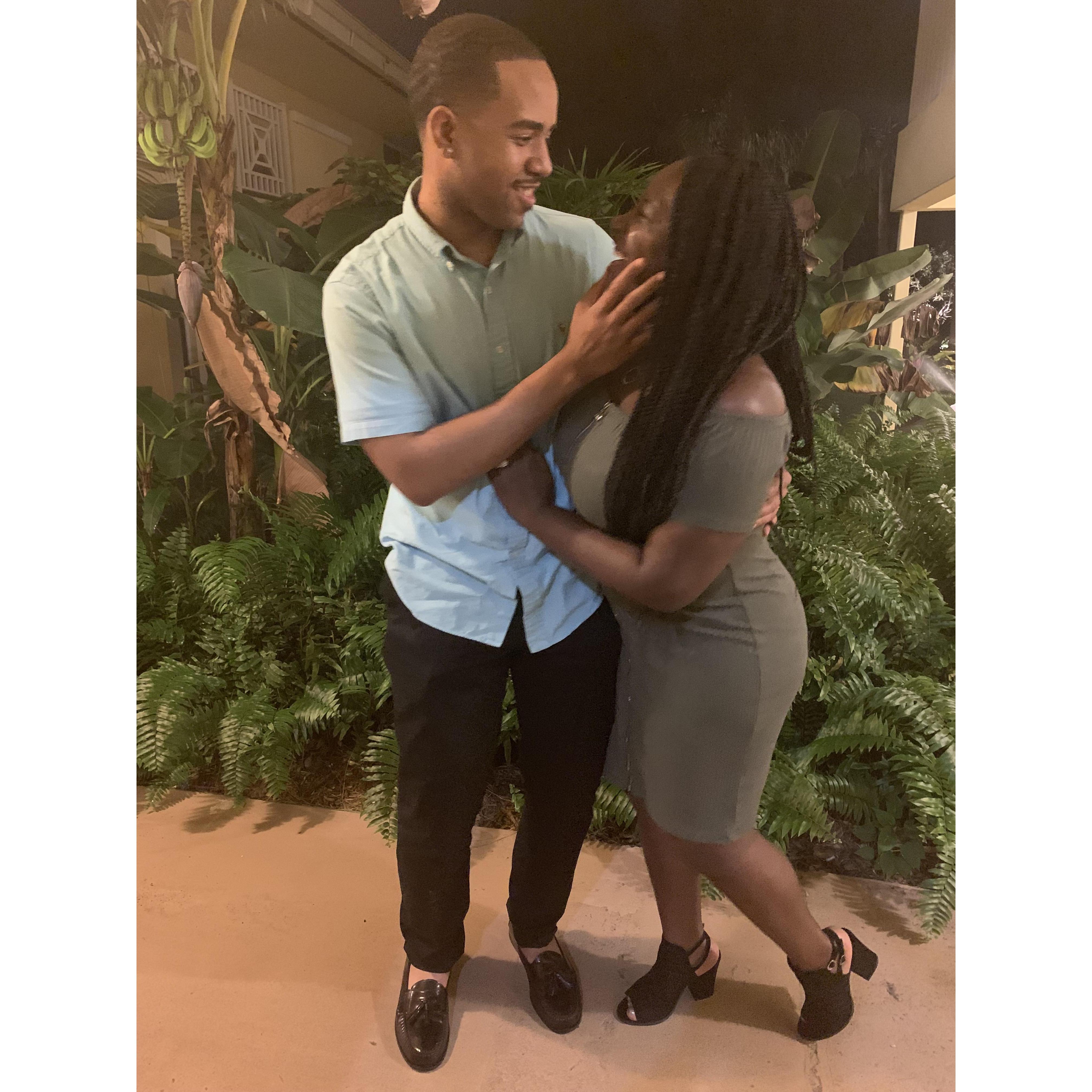 11/29/2019: Right after our engagement dinner!