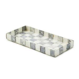 Sterling Check Capiz Vanity Tray