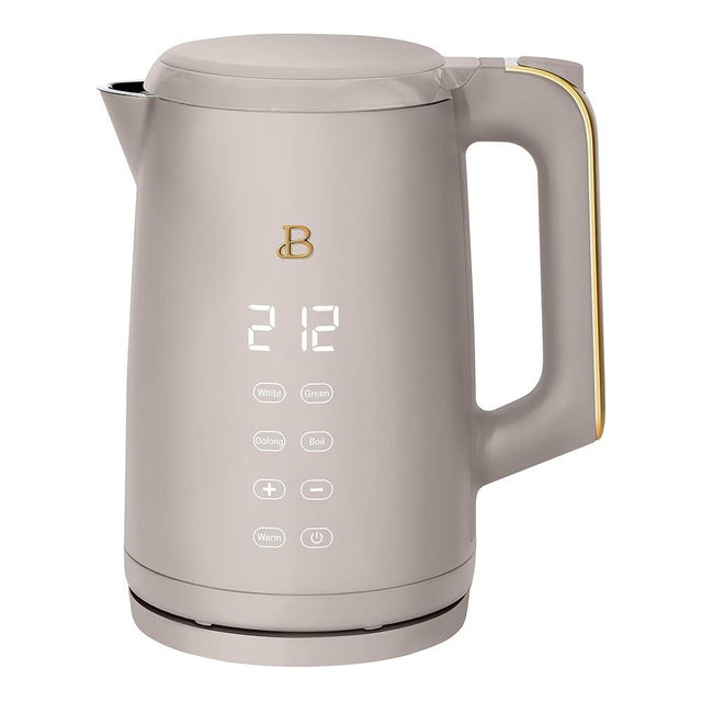 Electric Kettle 1.7L 1500W with Touch-Activated Display, Programmable Temperature Control, 4 Preset Tea Settings, Auto Shut-Off, 360° Base