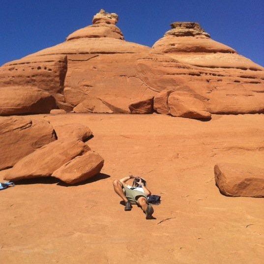 Grady trying to find the perfect angle.