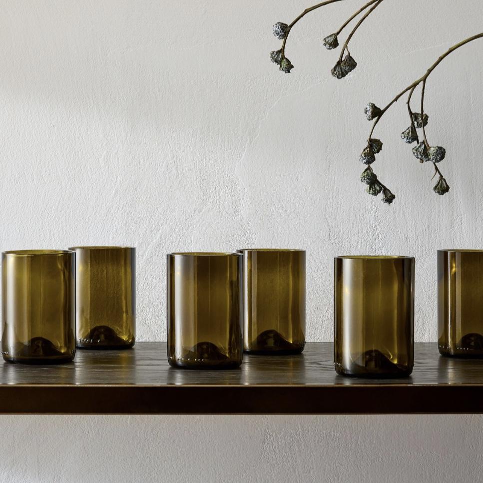 Olive Vintage Drinking Glass Set