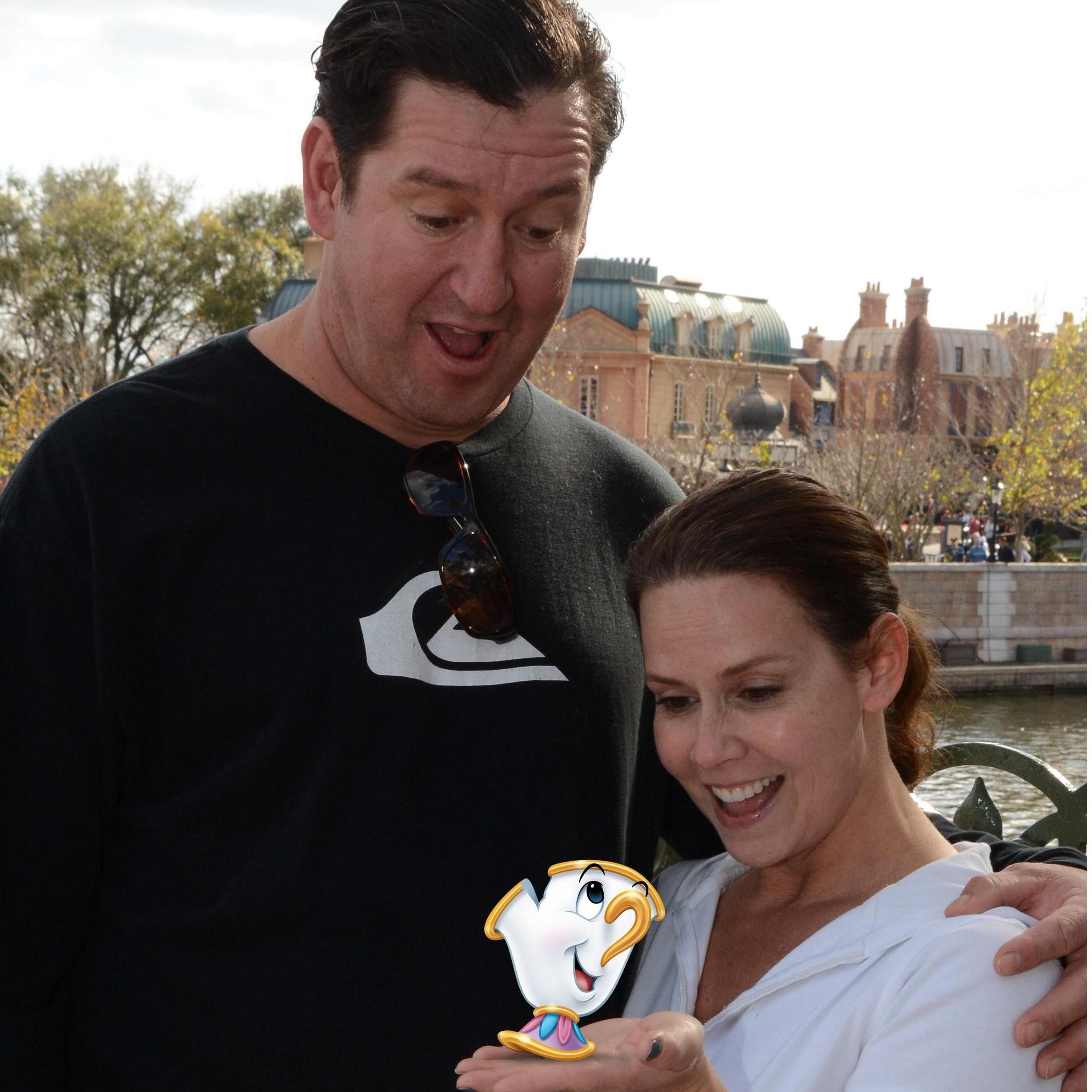 Chip congratulating us on our engagement