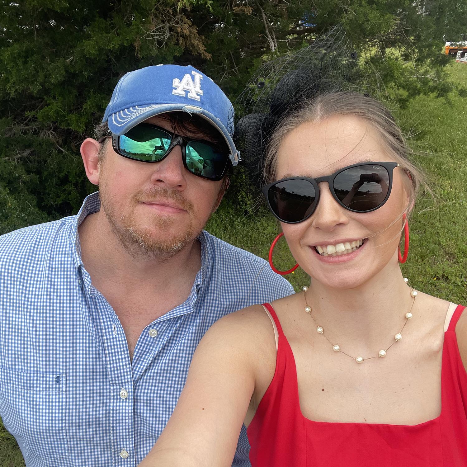 Our second year attending Steeplechase in Nashville with friends, watching the horses race by.