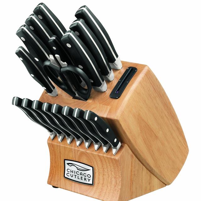 Chicago Cutlery Insignia2 18-Piece Knife Block Set with In-Block Knife Sharpener